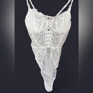 white lace bodysuit